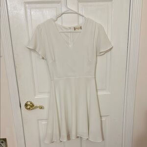 Altar'd State White Fit and Flare Classy Mini Dress